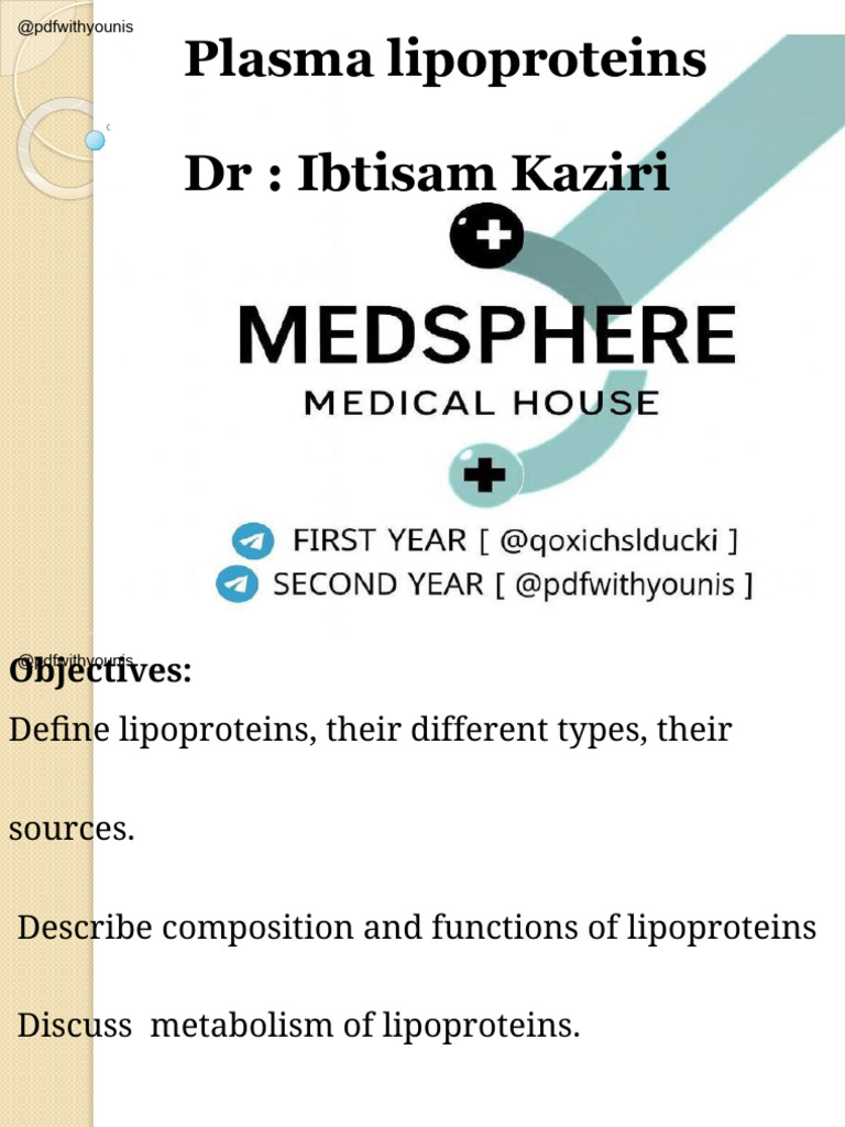 Understanding Plasma Lipoproteins | PDF | Lipoprotein | Cholesterol