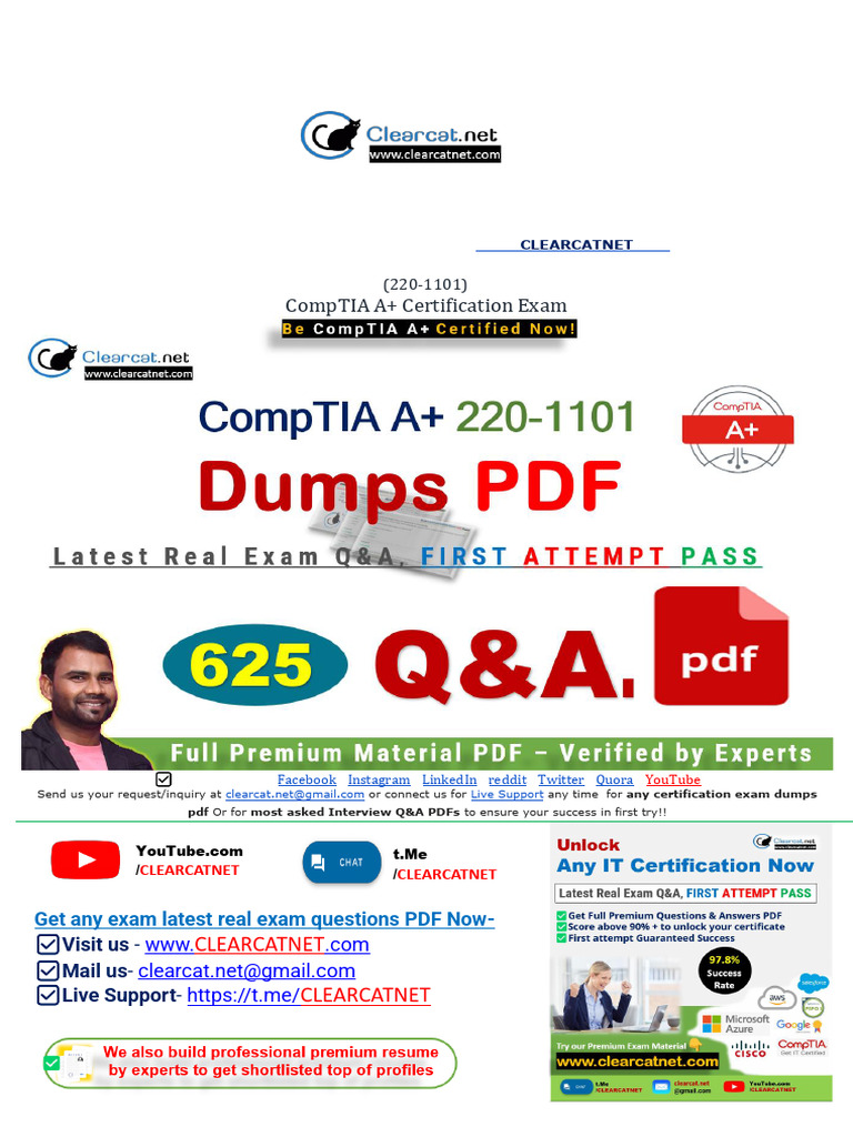 CompTIA A+ 220-1101 Exam Q&A Guide | PDF | Hdmi | Printer (Computing)