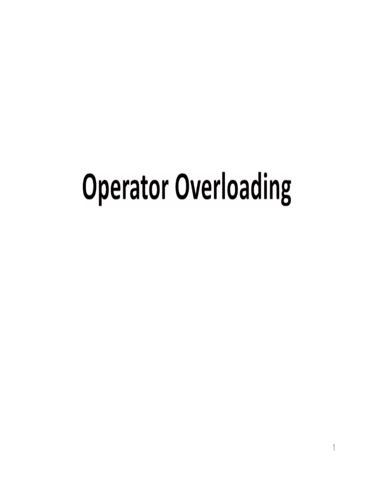 C++ Operator Overloading Explained | PDF | Constructor (Object Oriented ...