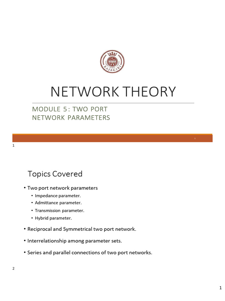 Network Theory Module V | PDF | Electrical Impedance ...