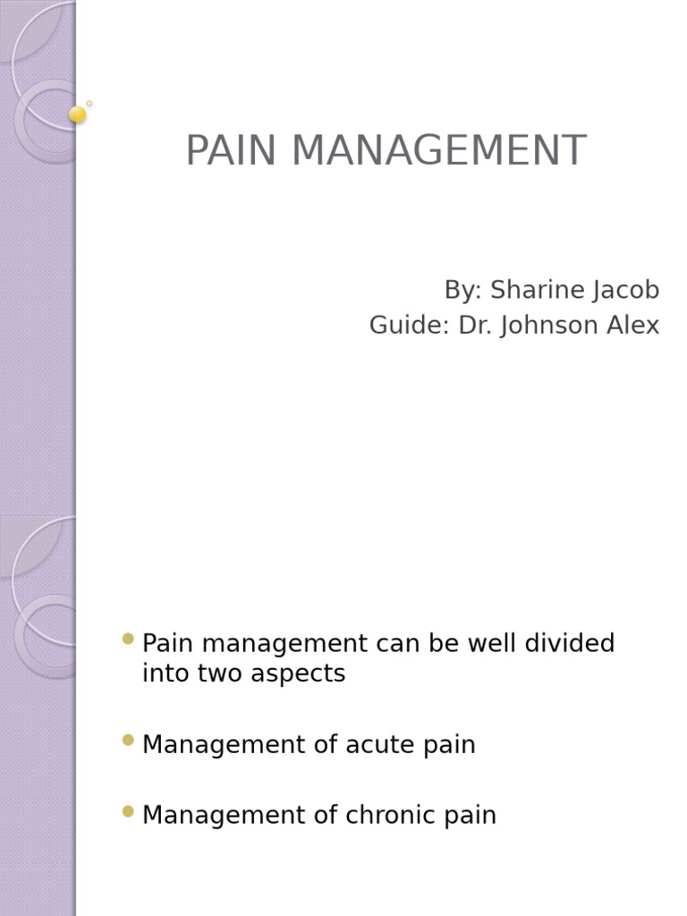 Acute and Chronic Pain Management Guide | PDF | Cognitive Behavioral ...