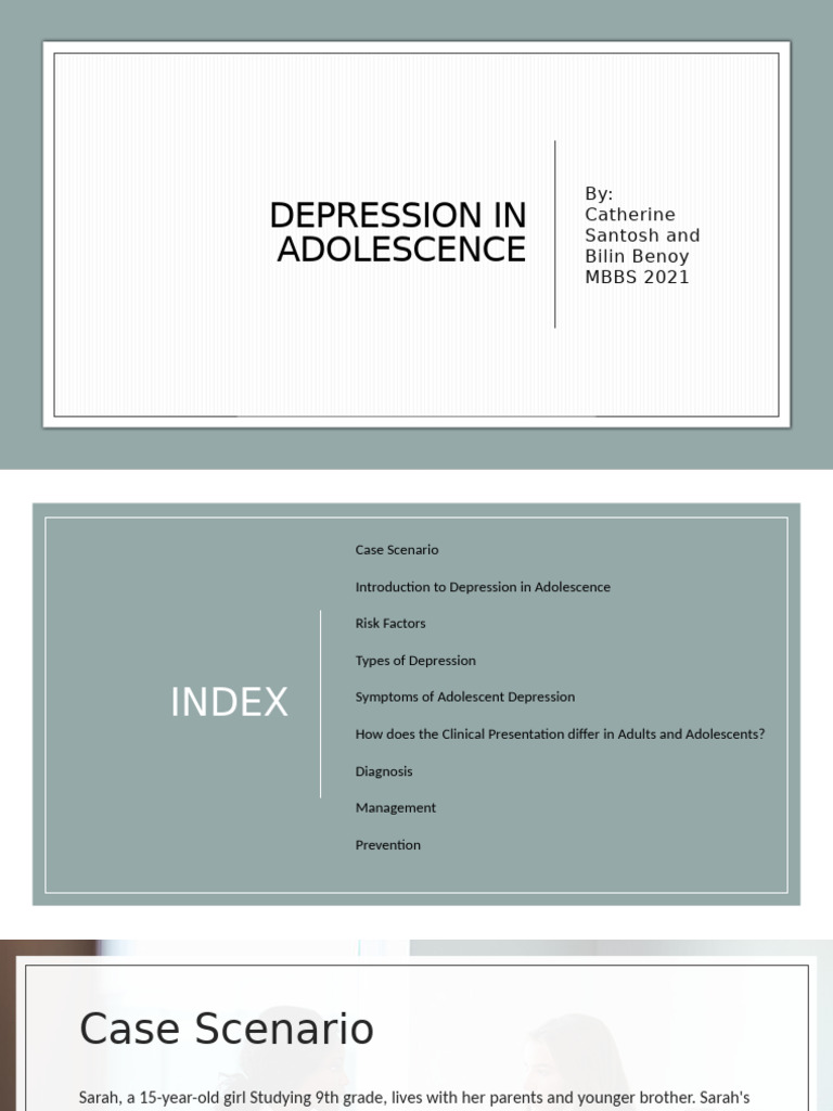 Understanding Adolescent Depression | PDF | Major Depressive Disorder ...