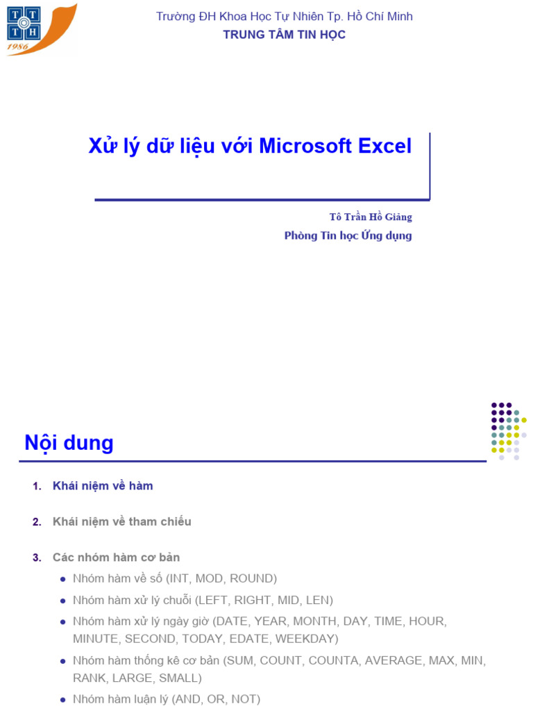 Bai 03 Ham Excel | PDF