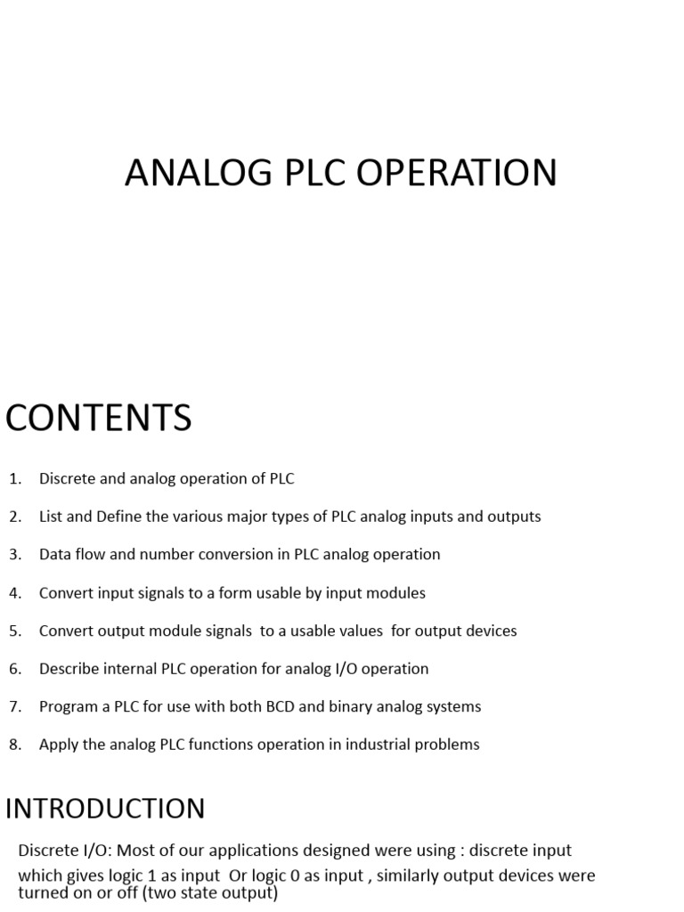 Understanding Analog PLC Operations | PDF | Programmable Logic ...