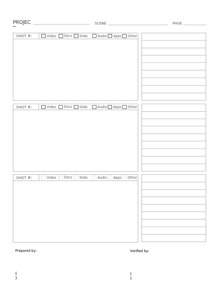 Project Scene Shot List Template | PDF