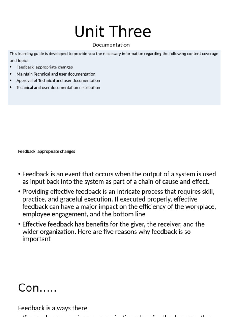 Effective Feedback and Documentation Guide | PDF | Feedback | Information
