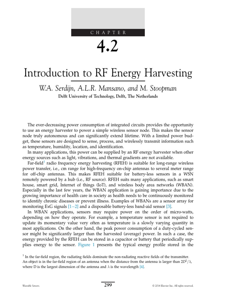 RF Energy Harvesting for Sensors | PDF | Antenna (Radio) | Rectifier