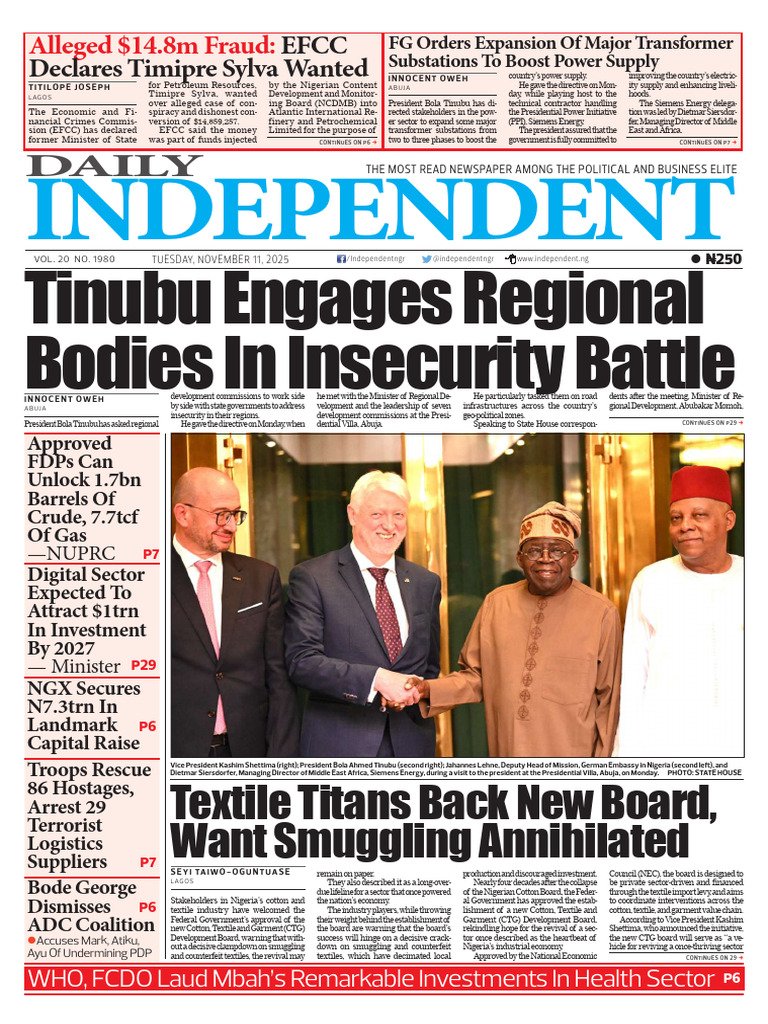 Daily Independent Epaper - 11 November 2025 - 251111 - 003007 | PDF |  Nigeria