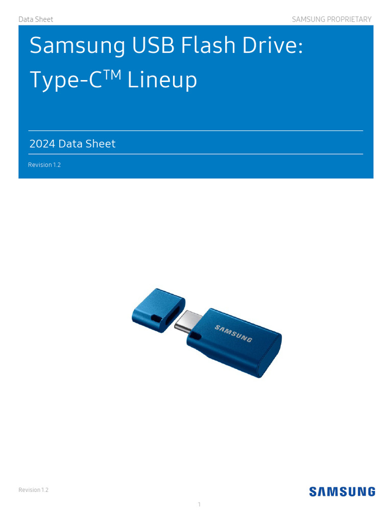 Samsung USB Flash Drive Data Sheet 2024 | PDF | Usb | Microsoft Windows