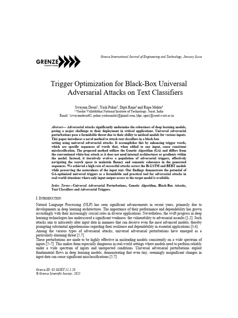 Trigger Optimization For Black-Box UniversalAdversarial Attacks On Text ...