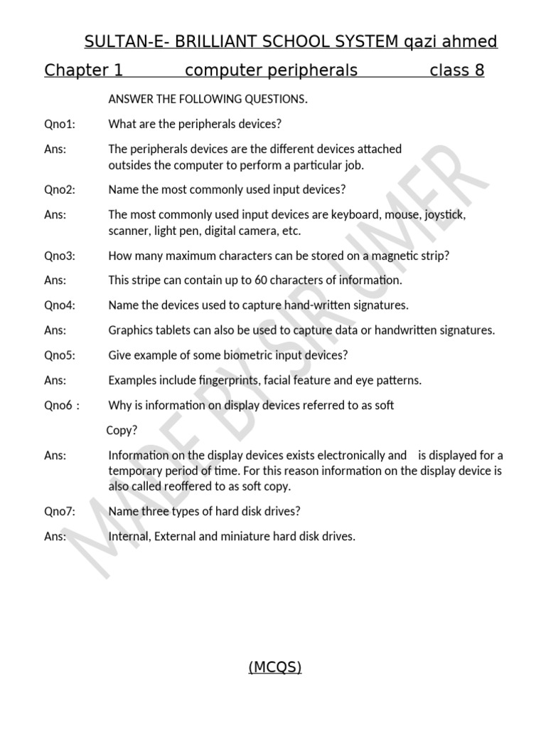 Computer Peripherals and Memory Guide | PDF | Random Access Memory ...