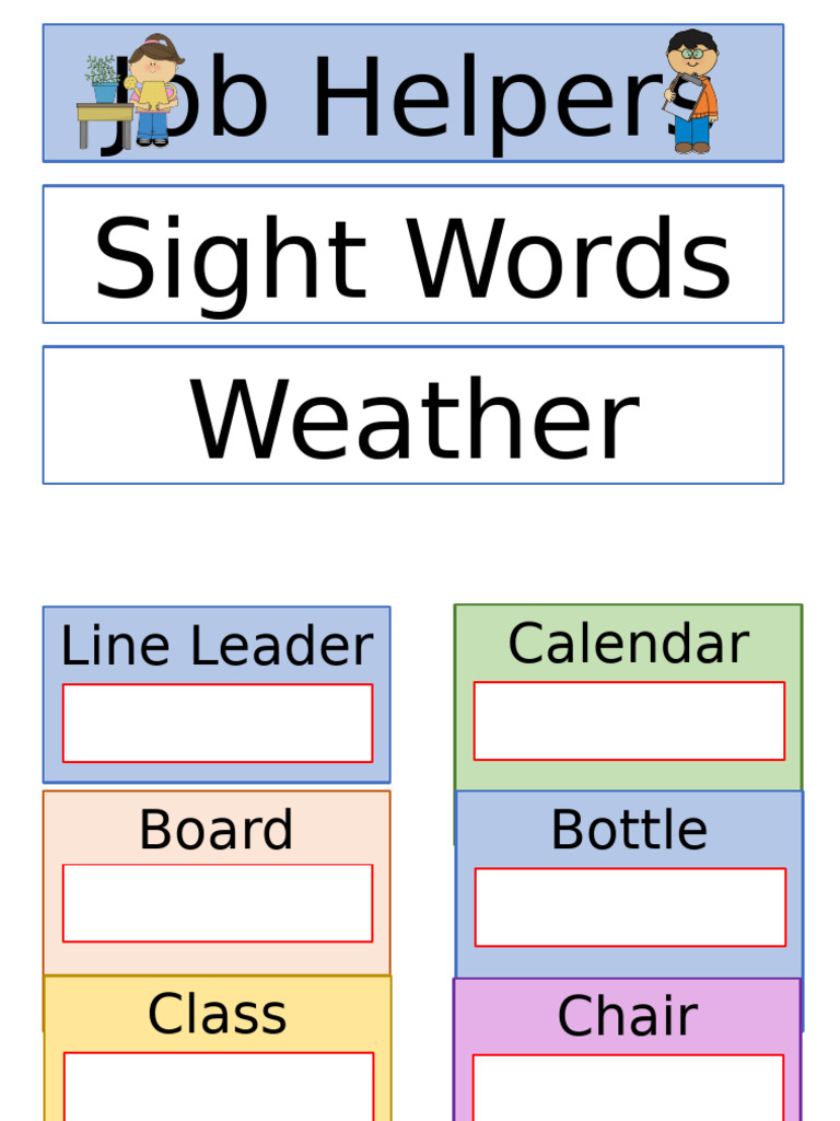 Classroom Job Helpers List | PDF