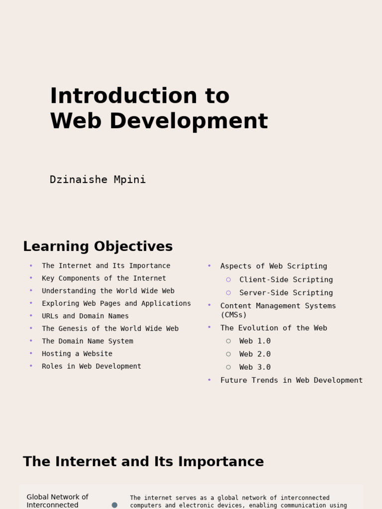 Web Development Fundamentals Guide | PDF | World Wide Web | Internet & Web