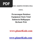 Contoh Skripsi Perancangan Database Equipment Stock Total Indonesia Balikpapan Berbasis Web