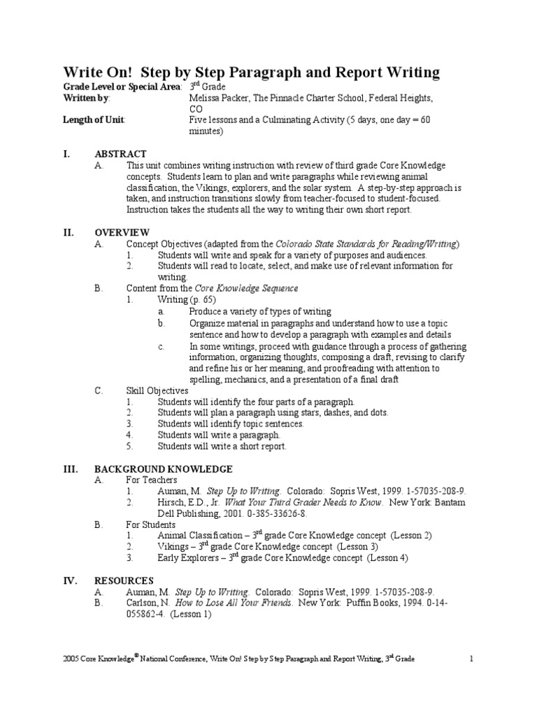 Write On Step by Step Paragraph and Report Writing | PDF | Paragraph