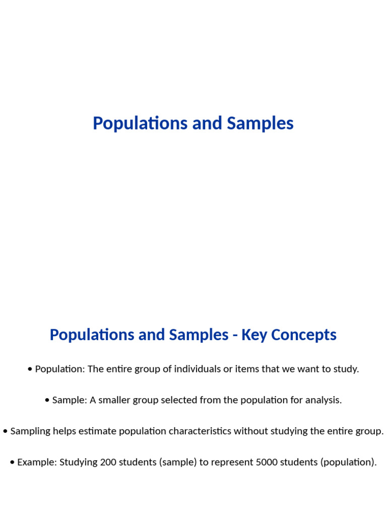 Populations and Samples | PDF