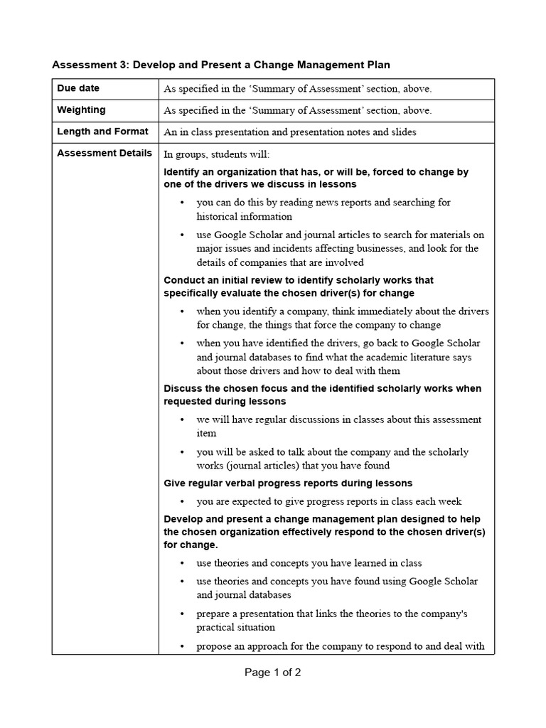 Change Management Plan Presentation Guide | PDF | Cognition
