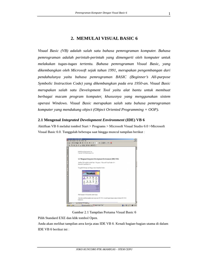 Panduan Memulai Visual Basic 6 | PDF