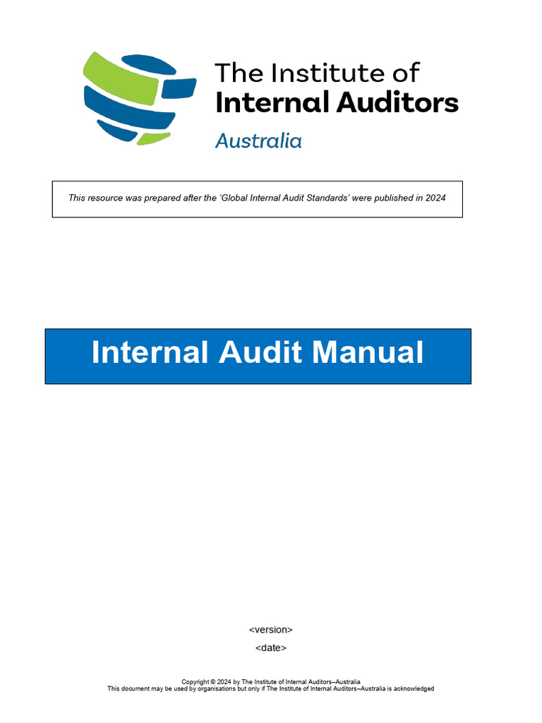 Internal Audit Manual Overview 2024 | PDF | Internal Audit | Audit