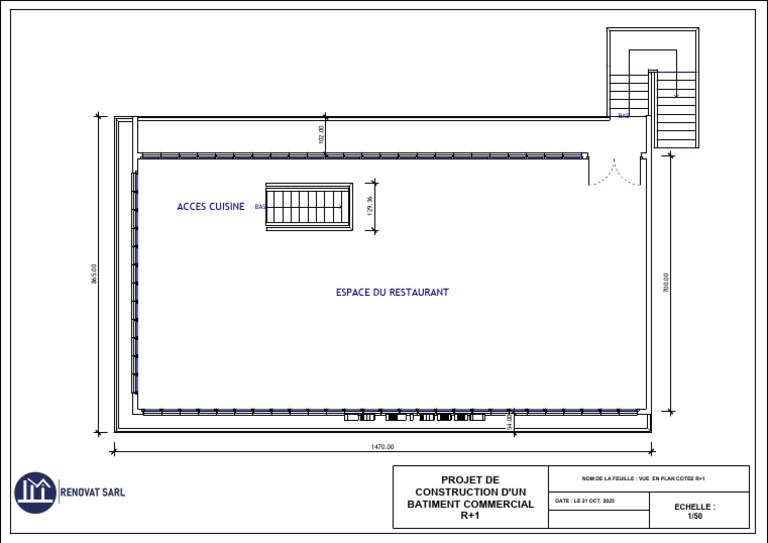 Plan de bâtiment commercial R+1 | PDF