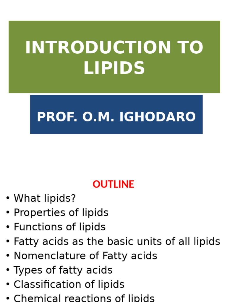 Understanding Lipids and Fatty Acids | PDF | Lipid | Oil