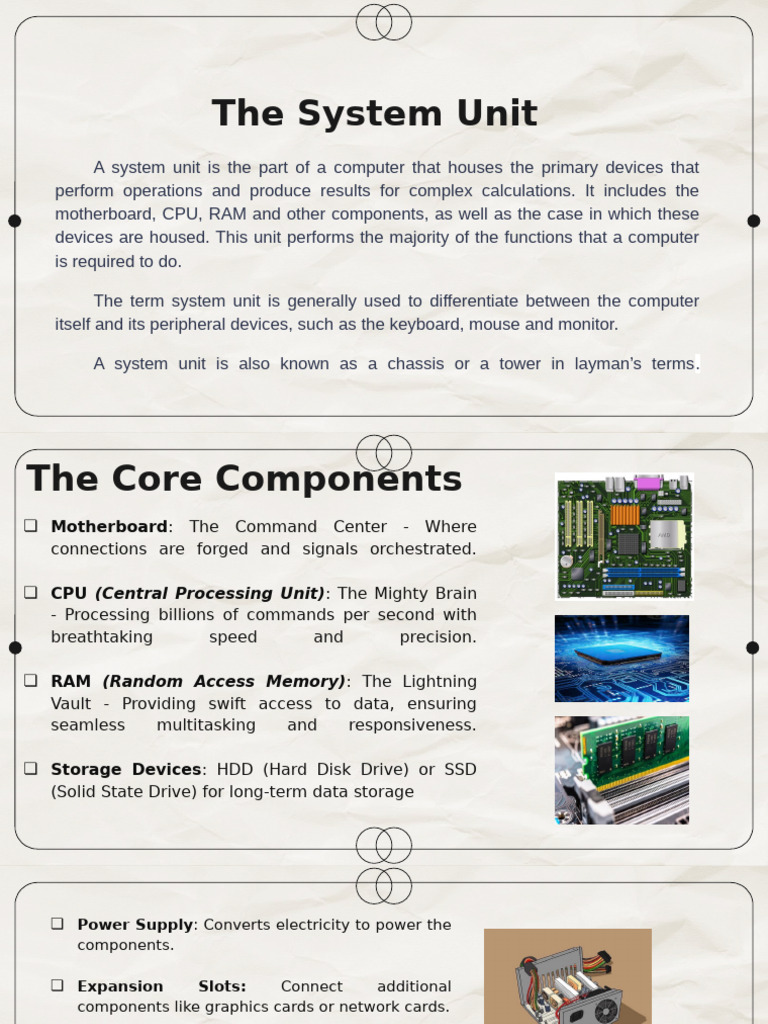 Understanding the System Unit Components | PDF | Computer Data Storage ...