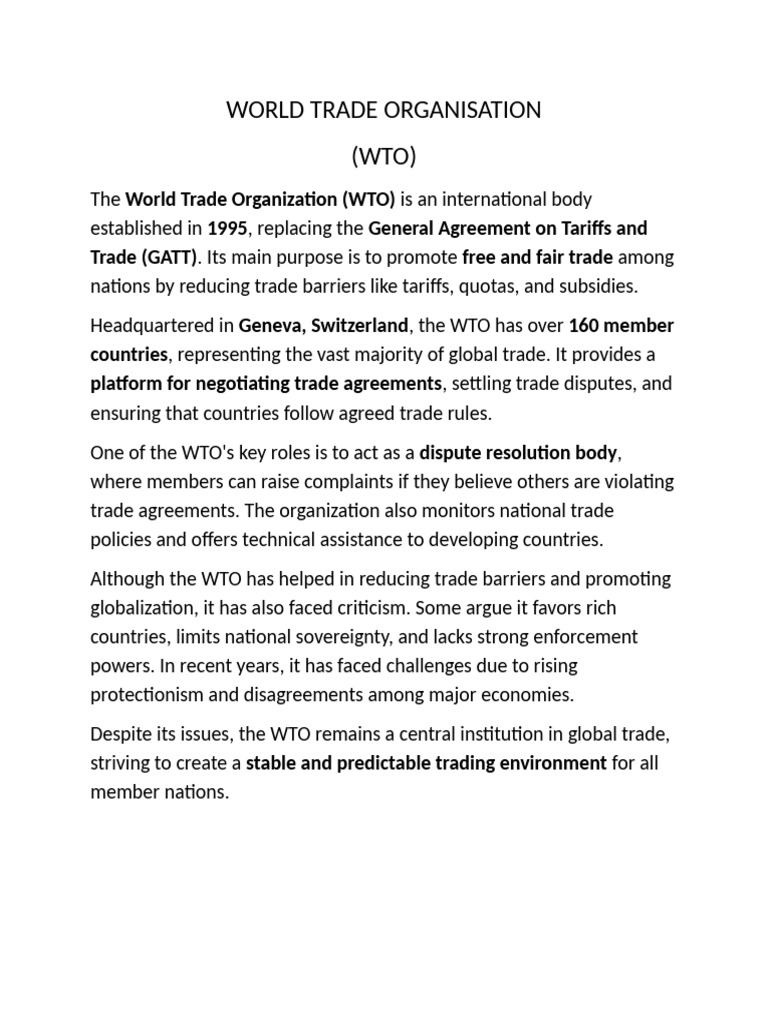 Overview of WTO, TRIPS, and SDGs | PDF | World Trade Organization ...