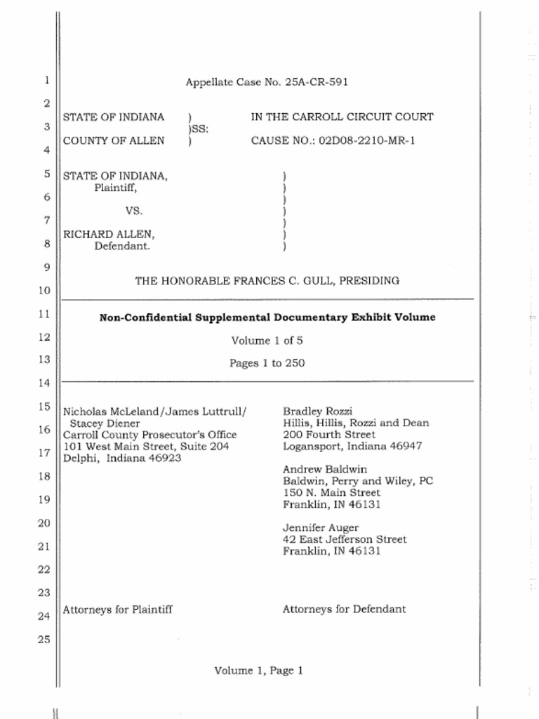 Indiana Court Case Document Volume 1 | PDF | Sacrifice