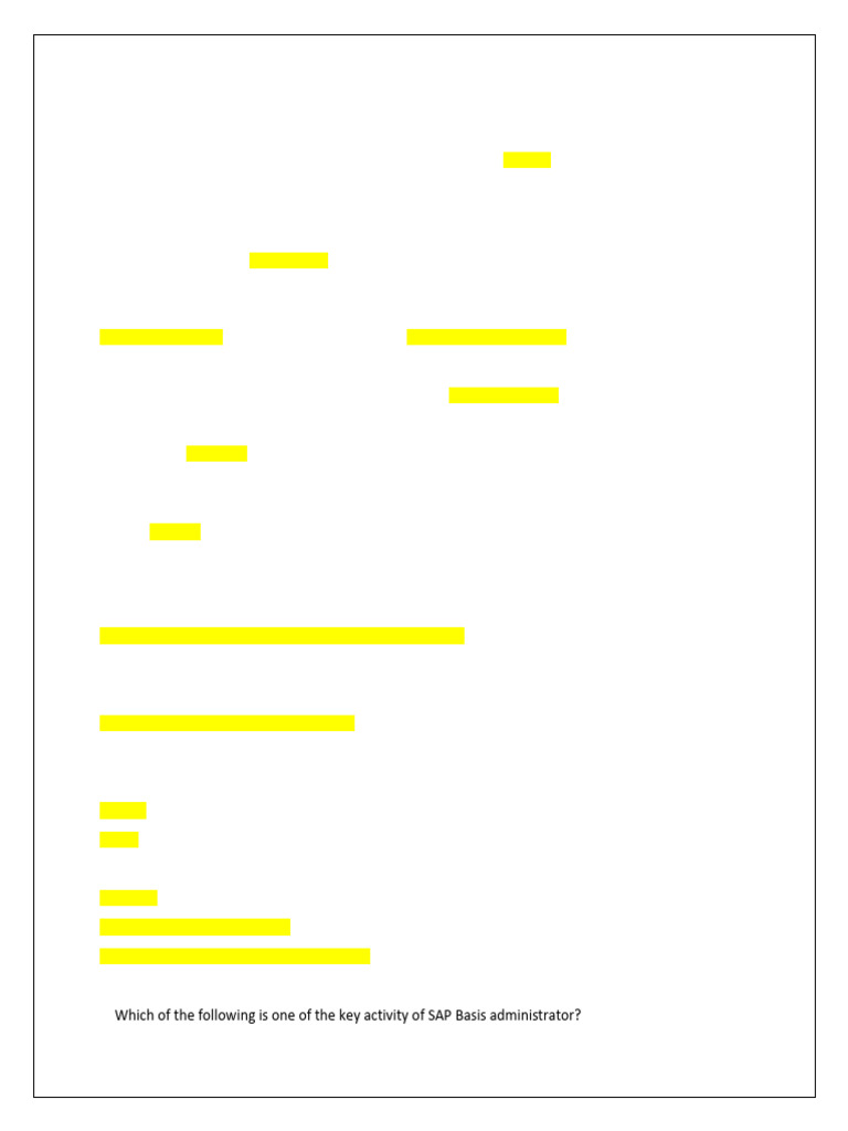 SAP Transaction and Administration Quiz | PDF | Java (Programming ...