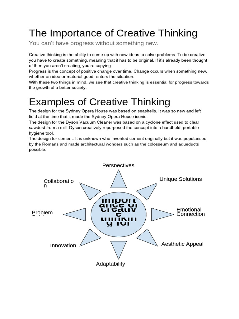 Creative Thinking for Progress | PDF