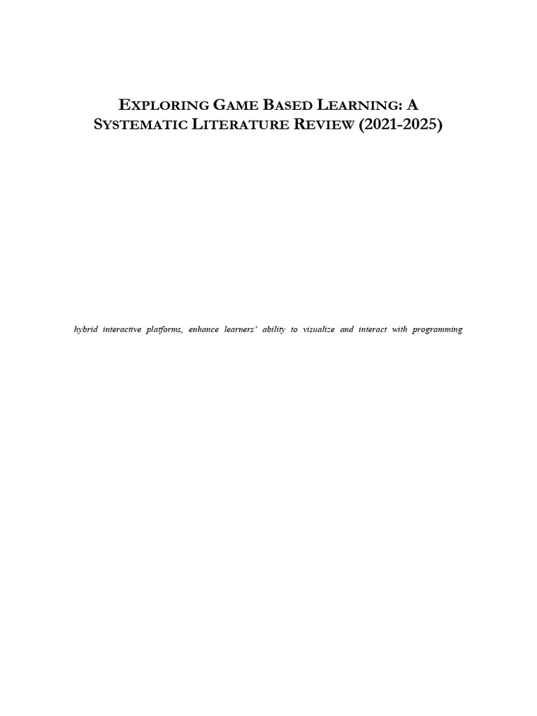 Game-Based Learning in Programming Education | PDF | Computer ...