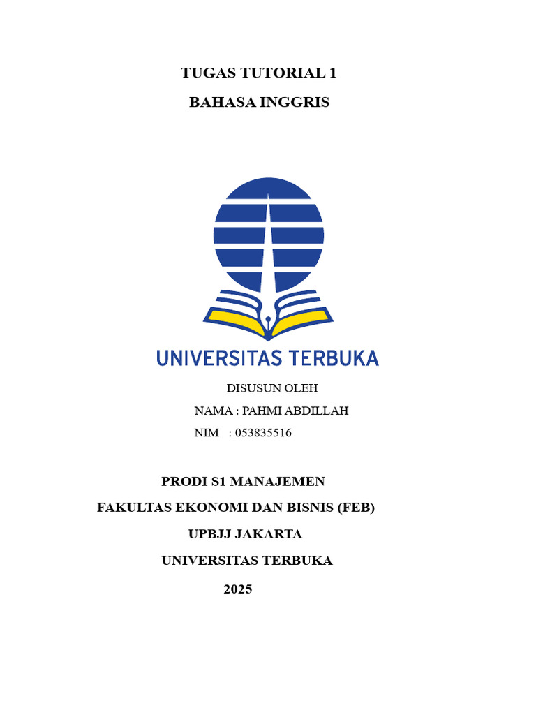 English Tutorial Assignment Overview | PDF