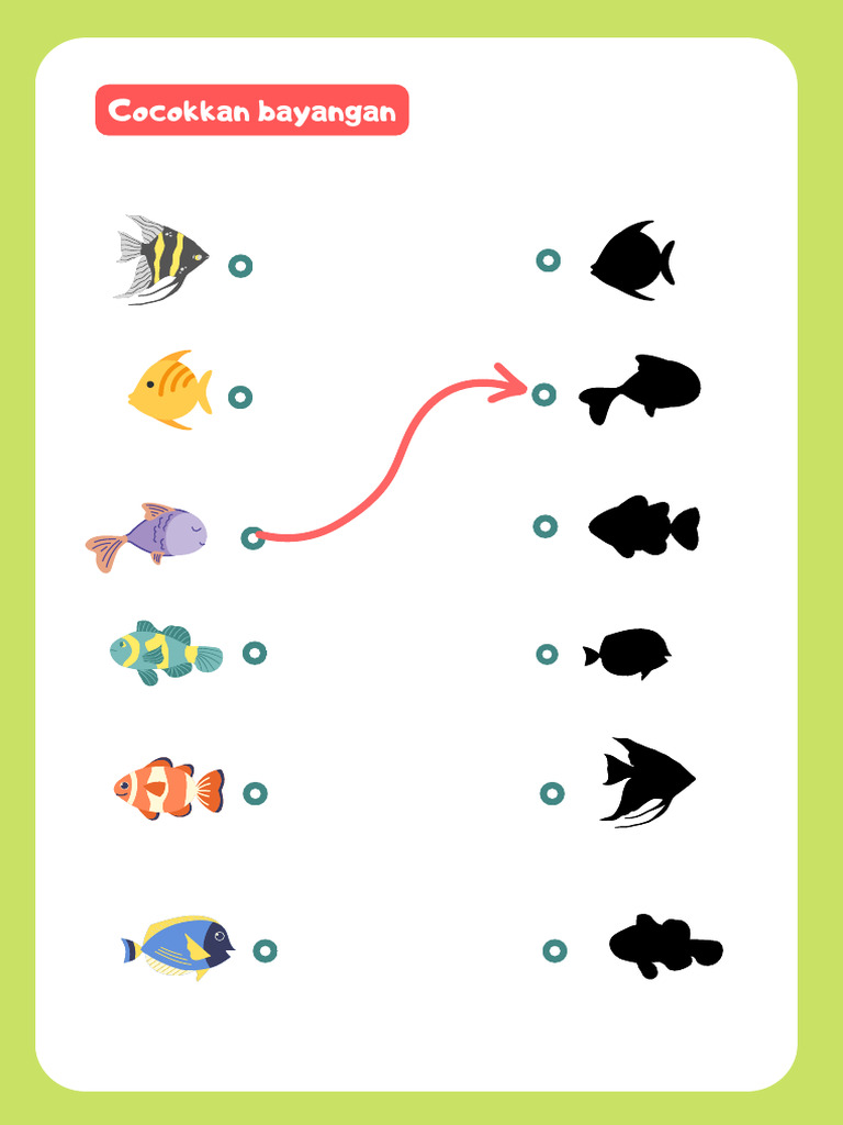 Match Fish Shadows Worksheet Attention Activity Activity Elementary ...