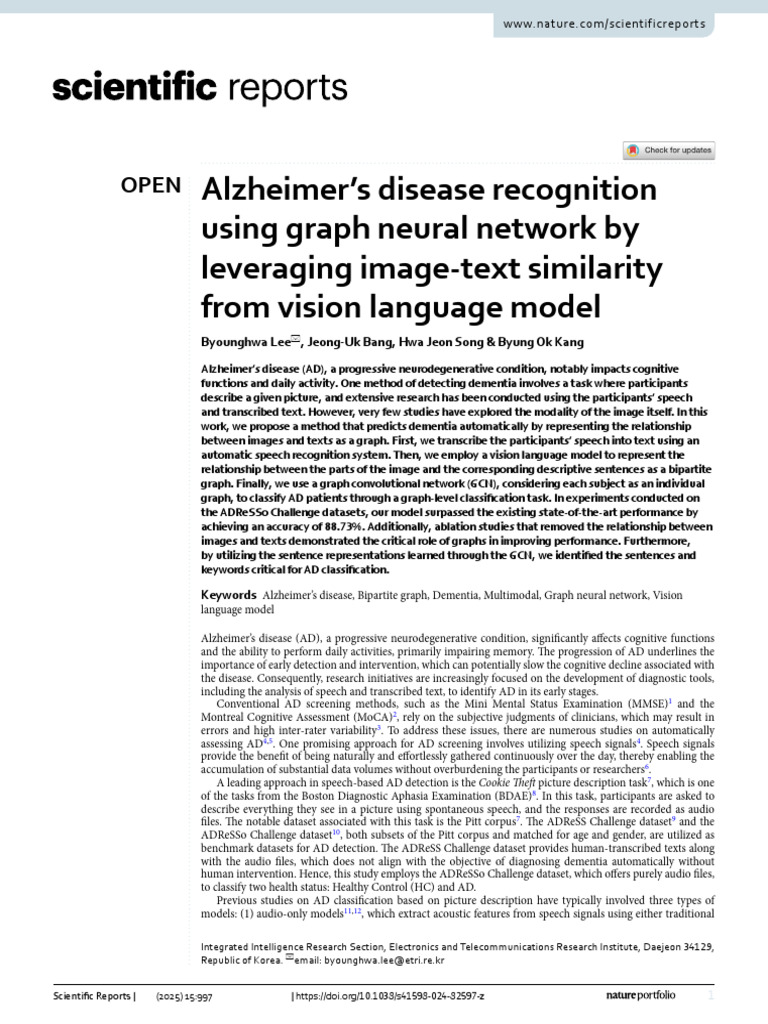 Alzheimer's Detection via Graph Neural Networks | PDF | Machine ...