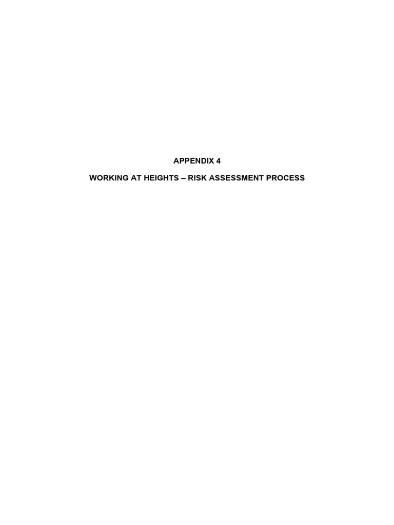Working at Heights Risk Assessment Guide | PDF | Personal Protective ...