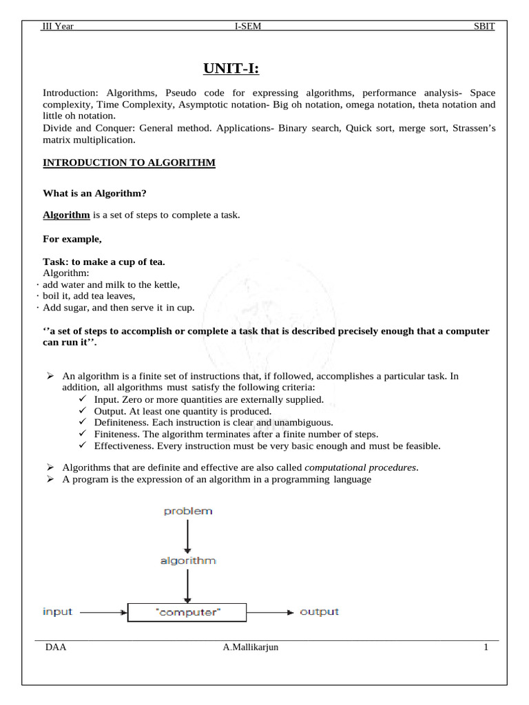 Introduction to Algorithms and Analysis | PDF | Time Complexity ...