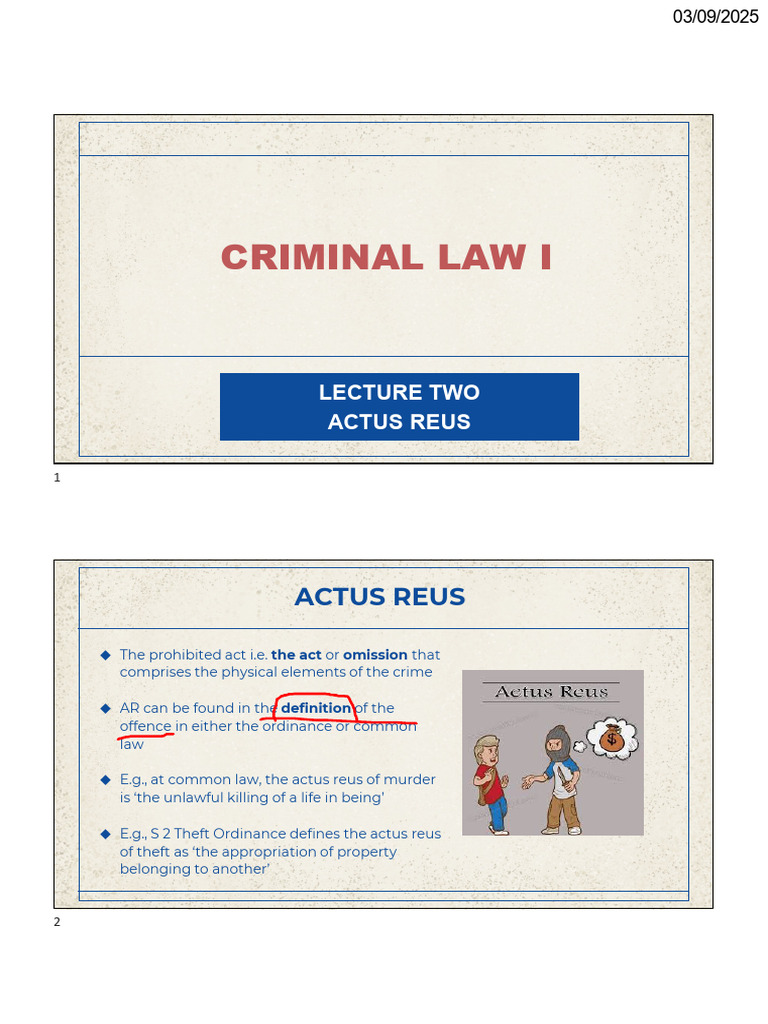 Understanding Actus Reus in Criminal Law | PDF | Causation (Law) | Crimes