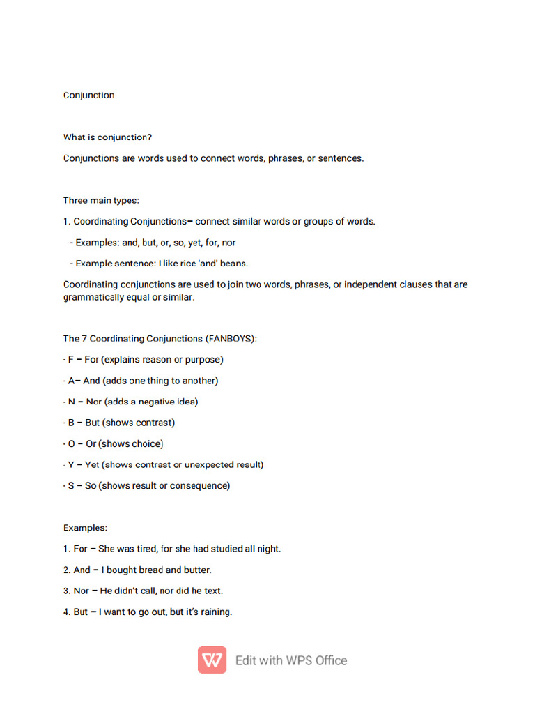 Conjunction Grade 6-WPS Office | PDF