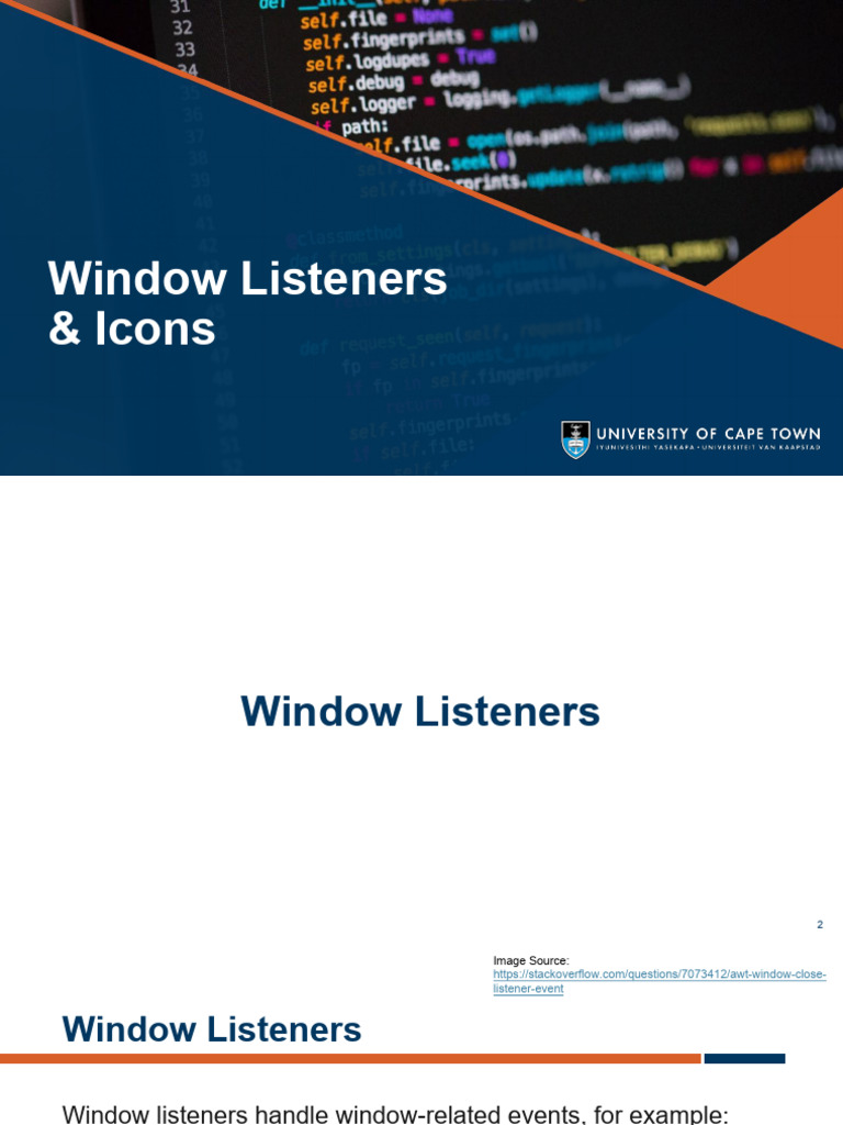 Understanding Window Listeners in Java | PDF | Graphical User ...