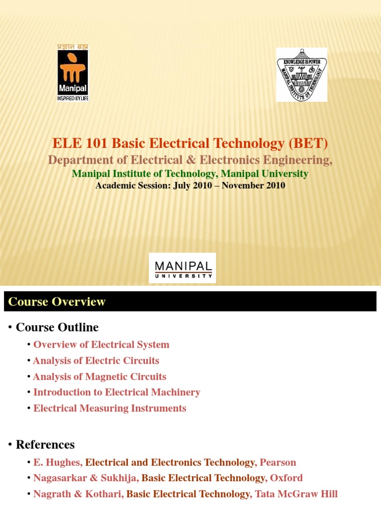 ELE 101: Basic Electrical Technology | PDF | Electric Power ...