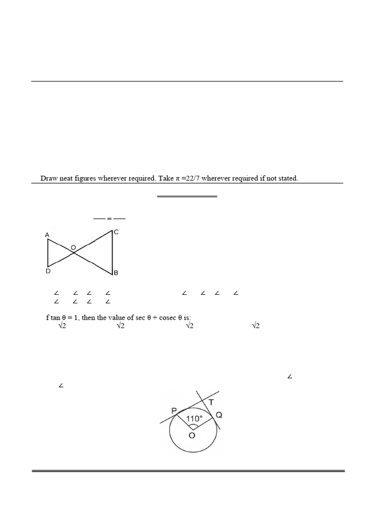 Class X Mathematics Sample Paper 2025 | PDF | Circle | Area