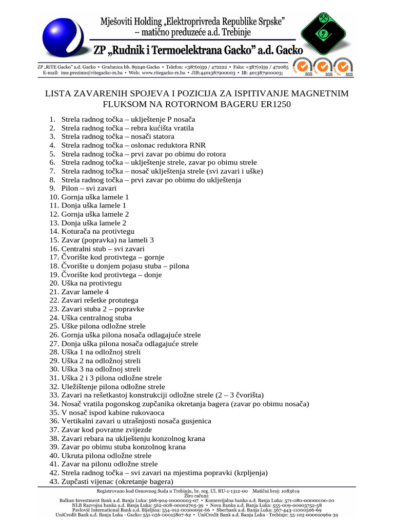 Lista Za Ispitivanje | PDF