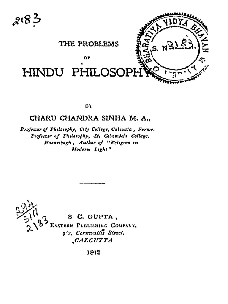 Problems of Hindu Philosophy | PDF