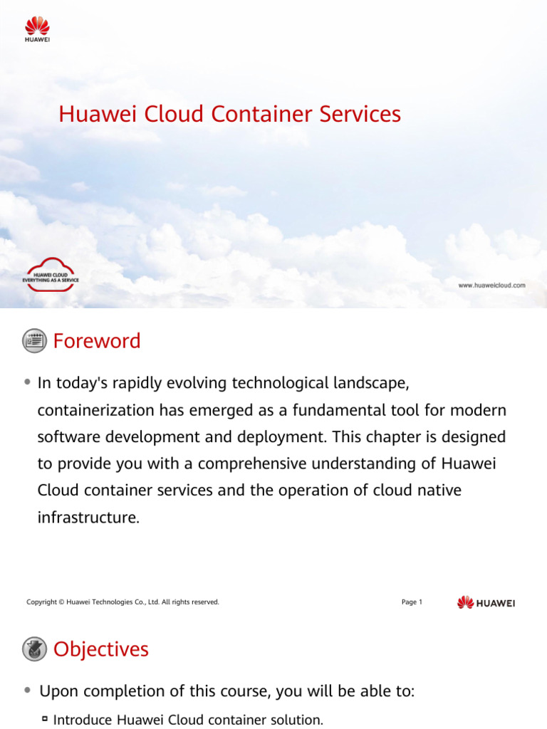 04 Chapter 4 Huawei Cloud Container Services (Updated) | PDF | Computer ...