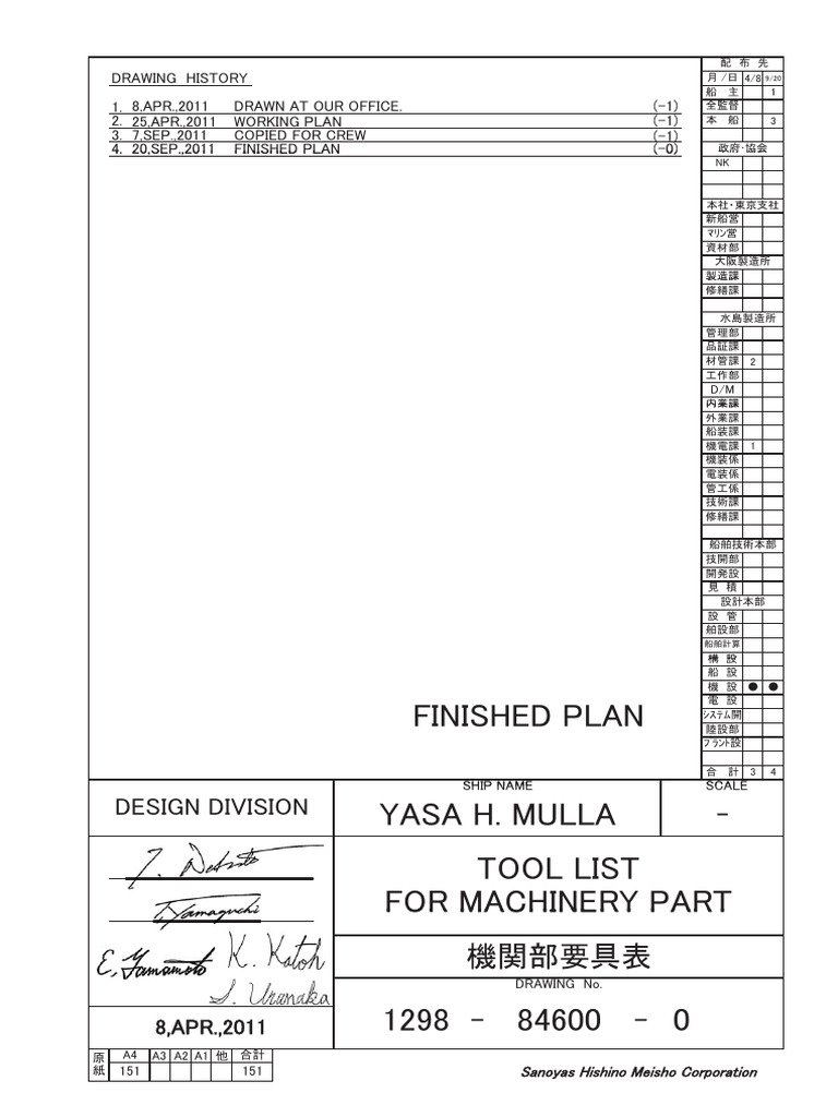 1298-84600-0 Tool List For Machinery Part | PDF | Piston | Bearing ...