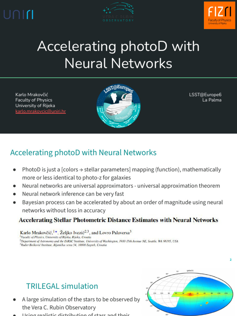 Accelerating PhotoD With Neural Networks | PDF | Statistical Inference ...