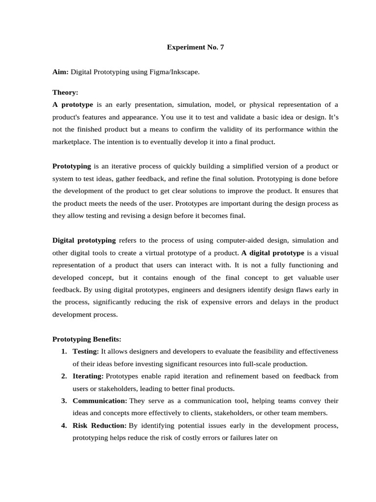 ED - Exp 7 - Digital Prototyping R-T | PDF | Prototype | Simulation