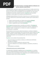 Importancia de la aplicación de técnicas y estrategias didácticas utilizadas en la práctica educativa constructivista