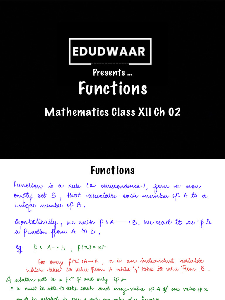 Functions Notes Class 12 | PDF