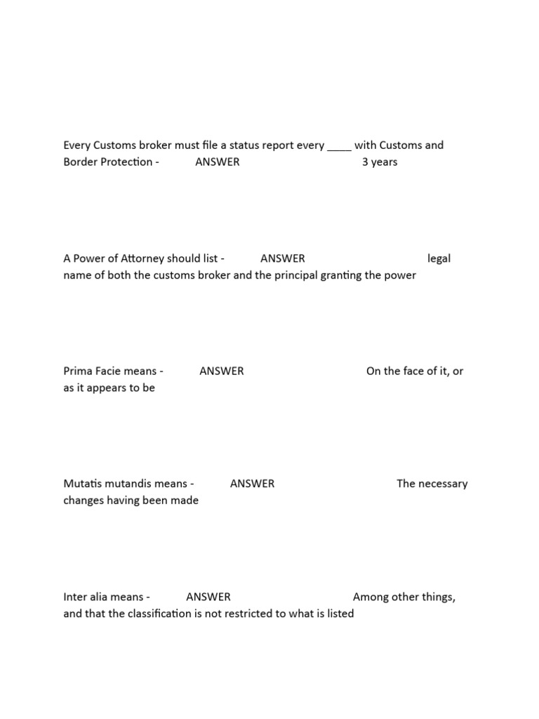 Customs Broker Terminology Guide | PDF
